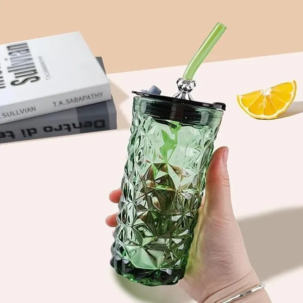 Glass_Coffee_Mug_with_Straw_Green_Tea_Sipper_Tumbler_Mugs_with_Lid_Pack_of_1-400_ML_Travel_Mug_for_Drinking_Glass,_Milk_Mug,Lemon_Tea,Water_Juice_Cup