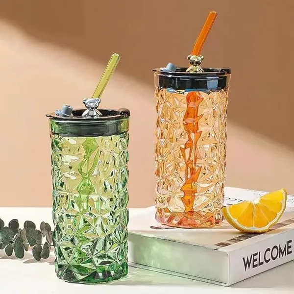 Glass_Coffee_Mug_with_Straw_Green_Tea_Sipper_Tumbler_Mugs_with_Lid_Pack_of_1-400_ML_Travel_Mug_for_Drinking_Glass,_Milk_Mug,Lemon_Tea,Water_Juice_Cup
