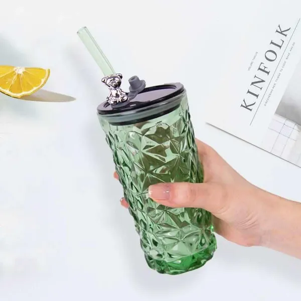 Glass_Coffee_Mug_with_Straw_Green_Tea_Sipper_Tumbler_Mugs_with_Lid_Pack_of_1-400_ML_Travel_Mug_for_Drinking_Glass,_Milk_Mug,Lemon_Tea,Water_Juice_Cup
