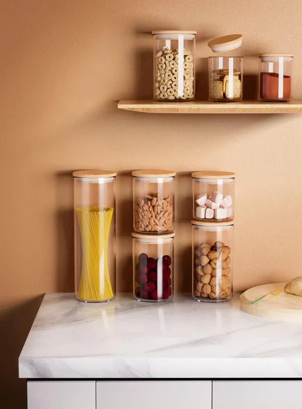 750ML_Glass_Storage_Canister_Holder_with_Airtight_Bamboo_Lid-__Pack_of_(6)