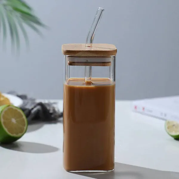 350ml_Drink_Coffee_Glass_Cup_with_Lid_and_Straw_Transparent,_Clear_Set_of_(1)