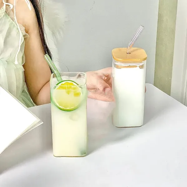 350ml_Drink_Coffee_Glass_Cup_with_Lid_and_Straw_Transparent,_Clear_Set_of_(1)