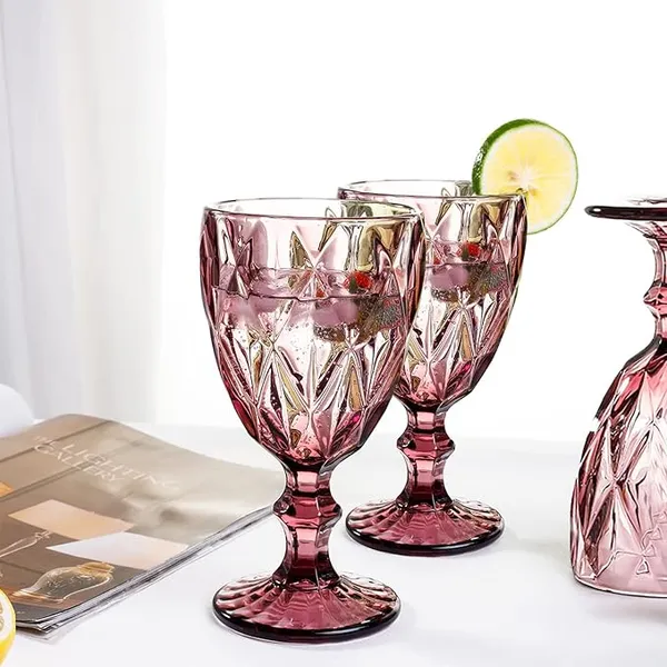 300_ML_Crystal_Pink_Wine_Glass_Red_or_White_Cut_Wine,_Transparent_Champagne_Flute_Wine_Glass_-__Pack_of_(6)