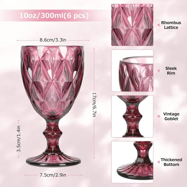 300_ML_Crystal_Pink_Wine_Glass_Red_or_White_Cut_Wine,_Transparent_Champagne_Flute_Wine_Glass_-__Pack_of_(6)