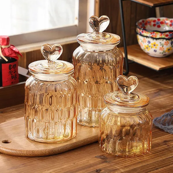 Brown_Glass_Food_Storage_Jars_with_Glass_Lids_1000ml_Set_of_2,_Love_Heart_Handle_Lid_Jar_for_Home_Kitchen,Flour,_Sugar,_Coffee,_Pasta,Grains,Cookies,_Snacks