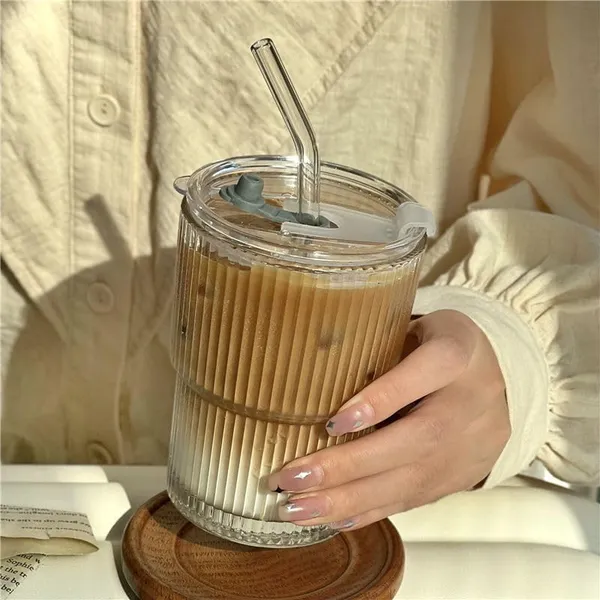 Glass_Coffee_Mug_with_Straw_Green_Tea_Sipper_Tumbler_Mugs_with_Lid_Pack_of_1-370_ML_Travel_Mug_for_Drinking_Glass,_Milk_Mug,Lemon_Tea,Water_Juice_Cup_(CM_-_16)