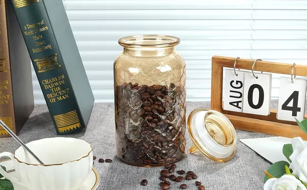 Brown_Glass_Food_Storage_Jars_with_Glass_Lids_1000ml_Set_of_4,_Love_Heart_Handle_Lid_Jar_for_Home_Kitchen,Flour,_Sugar,_Coffee,_Pasta,Grains,_Cookies,_Snacks