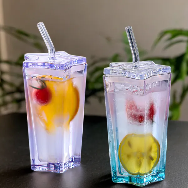 350ml_Drink_Coffee_Glass_Cup_with_Lid_and_Straw_Transparent,_Clear_Set_of_(1)