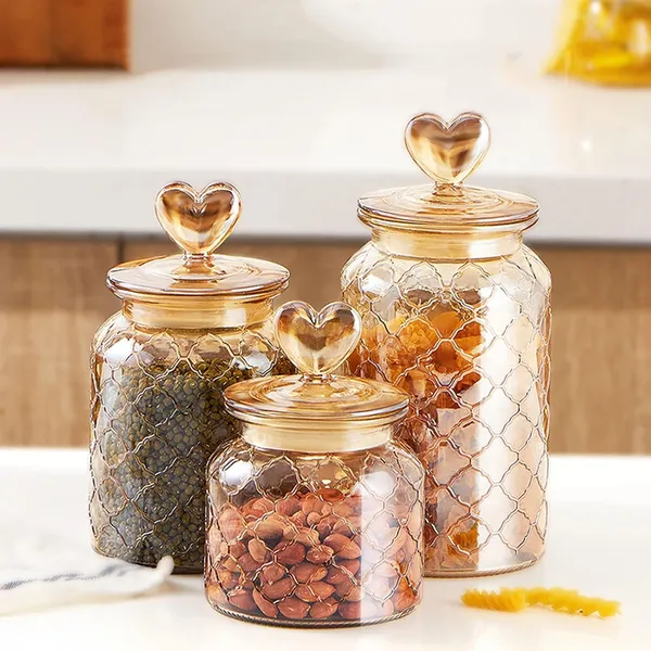 Brown_Glass_Food_Storage_Jars_with_Glass_Lids_700_ML_Set_of_2,_Love_Heart_Handle_Lid_Jar_for_Home_Kitchen,Flour,_Sugar,_Coffee,_Pasta,_Grains,_Cookies,_Snacks
