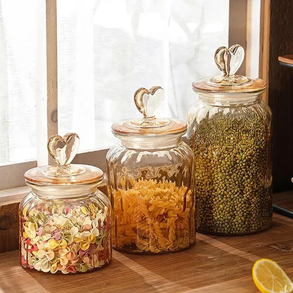 Brown_Glass_Food_Storage_Jars_with_Glass_Lids_700_ML_Set_of_2,_Love_Heart_Handle_Lid_Jar_for_Home_Kitchen,Flour,_Sugar,_Coffee,_Pasta,_Grains,_Cookies,_Snacks