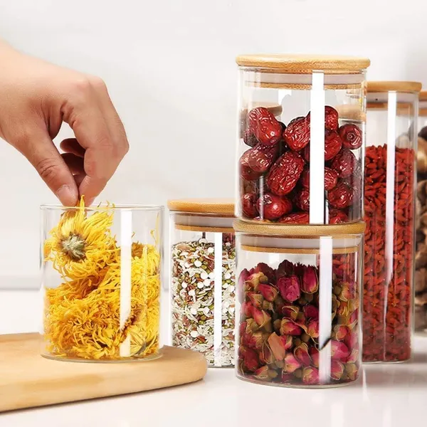 280ML_Glass_Storage_Canister_Holder_with_Airtight_Bamboo_Lid-__Pack_of_(6)
