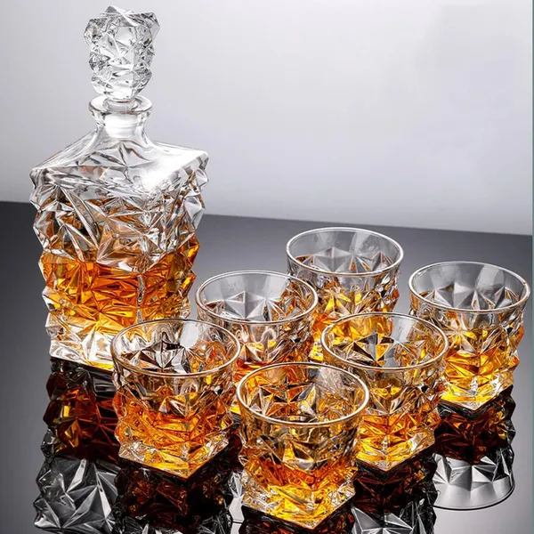 1_Decanter_With_6_Pcs_Glasses_Decanter_Bottle_Set_With_Glasses_Clear_(Set_of_7)