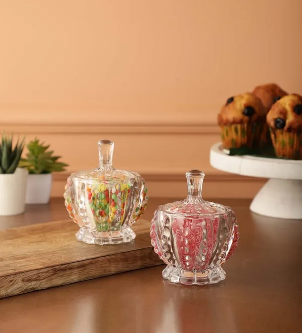 premium_Glass_Candy_Dish_with_Lid,_Crystal_Candy_Jar,_Cookie_Jar,_Flower_Decorative_Candy_Bowl