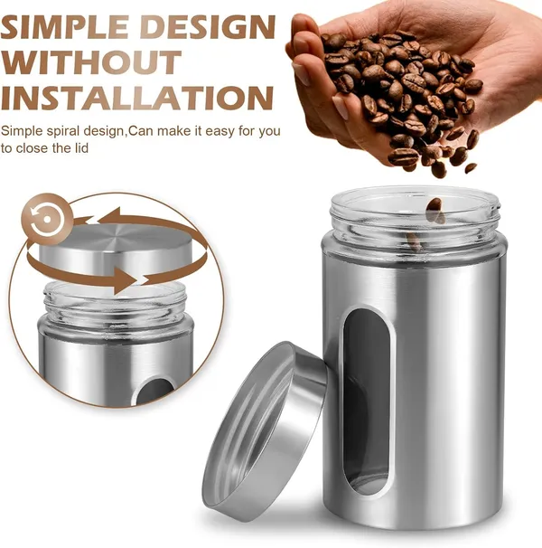 Modern_800ML_Steel_Cover_Window_Clear_Glass_Jars_Set_Stainless_Steel_Containers_with_Lids_for_Storage_Coffee,Tea,Candy,Flour,Spices,Home_&_Kitchen_Decoration_(VM-11,_SET_OF_6)