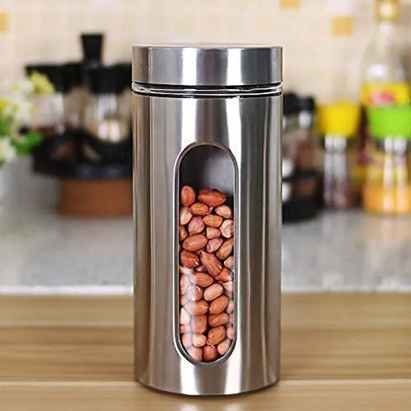 Modern_800ML_Steel_Cover_Window_Clear_Glass_Jars_Set_Stainless_Steel_Containers_with_Lids_for_Storage_Coffee,Tea,Candy,Flour,Spices,Home_&_Kitchen_Decoration_(VM-11,_SET_OF_6)