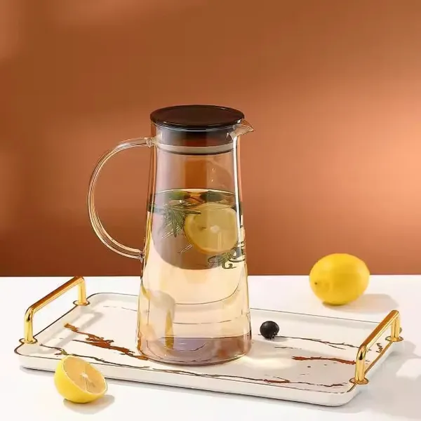 Premium_Juice_and_Water_Brown_Glass_Pitcher_jug_with_Lid_and_1.8_Liter_Style_jug_with_Handle_Water,_ice_Lemon_Tea,_Milk_and_Juice_Beverage