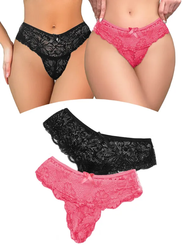 Black_&_Rose_Pink_Beautiful_Designer_Bikini_Panty_Set