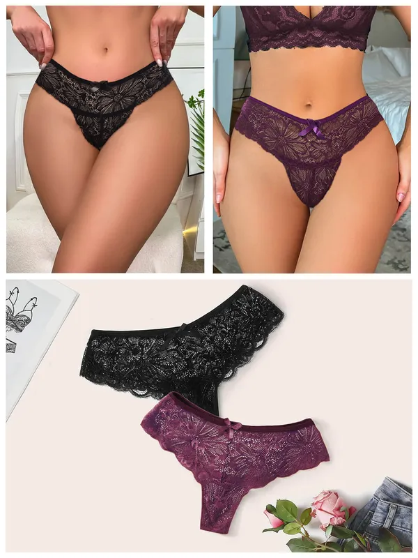 Pack_of_2_Black_&_Wine_Beautiful_Designer_Bikini_Panty_()