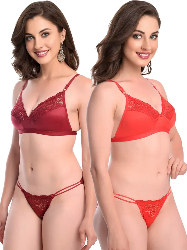 Red_&_Maroon_Beautiful_Non_Padded_Lingerie_Set