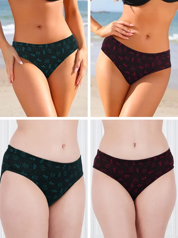 Green_&_Pink_100%_Cotton_Polka_Flower_Print_Panty_set