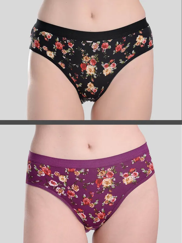 Black_&_Purple_Beautiful_Floral_Anti-Bacterial_100%_Cotton_Panty_Set_(Pack_of_2)