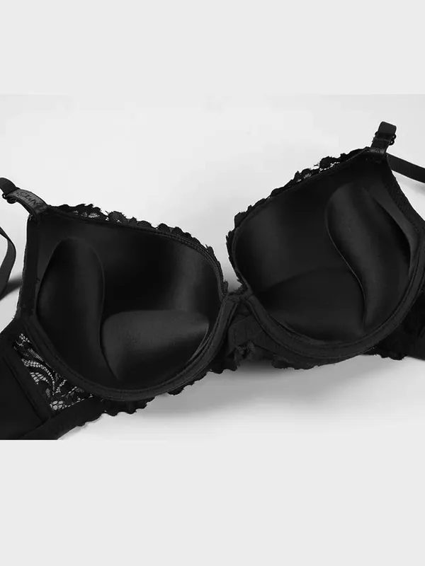Black_Sexy_Women's_Moulded_Lace_Push-up_Bra_Panty_Set