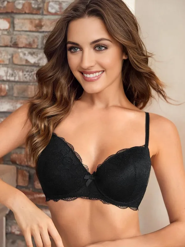Black_Sexy_Women's_Moulded_Lace_Push-up_Bra_Panty_Set