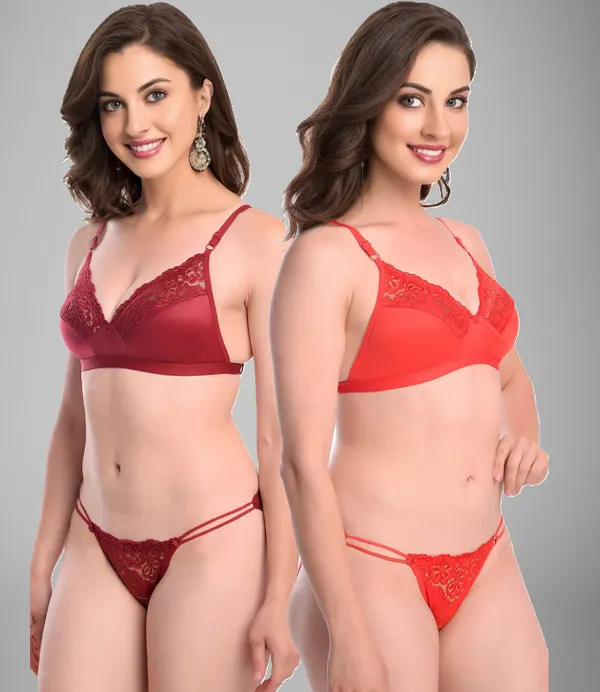 Red_&_Maroon_Beautiful_Non_Padded_Lingerie_Set