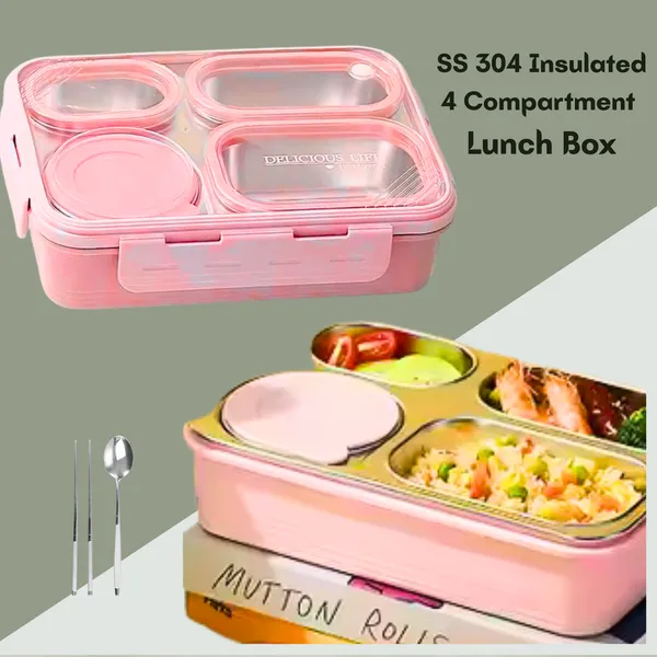 Stainless_Steel_Lunch_Box_Pink_4_Compartment_|_Leak-Proof_Tiffin_Box_for_School_Kids_&_Adults