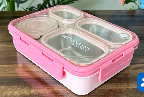 Stainless_Steel_Lunch_Box_Pink_4_Compartment_|_Leak-Proof_Tiffin_Box_for_School_Kids_&_Adults