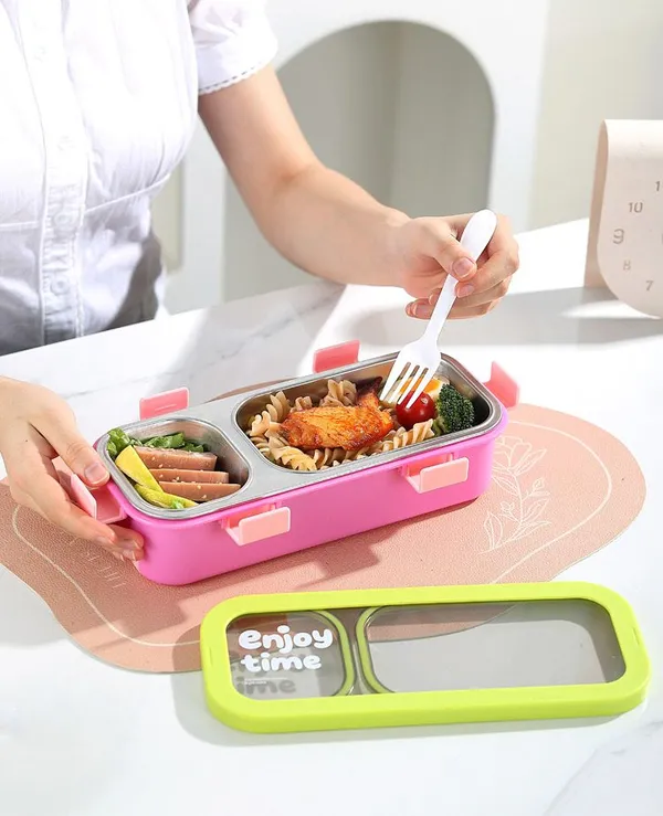 Fun_Bite_Meal_Lunch_Box_-_2_Section_-_Orange_&_Purple