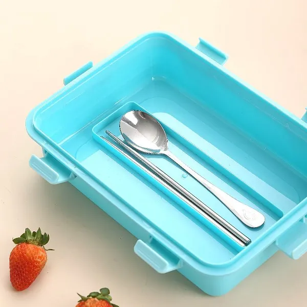 FreshMate_Bento__Stainless_Steel_Lunch_Box_4_Compartment_|_Blue_|_850ml_+_150ml_Bowl_|_Leakproof_with_Lid