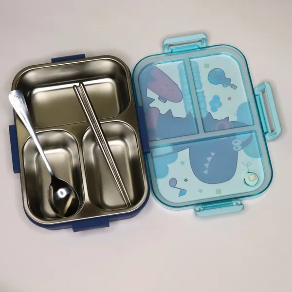 Dino_Steel_Bento_Box_Blue_|_3_Compartments_|_Leak-Proof_Tiffin_Box_for_School_Kids_&_Adults