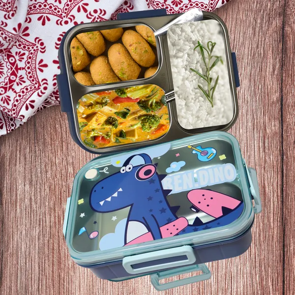 Dino_Steel_Bento_Box_Blue_|_3_Compartments_|_Leak-Proof_Tiffin_Box_for_School_Kids_&_Adults