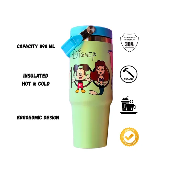 Insulated_Tumbler_Sipper_890_ML_SS_304_Steel_Green|_Cartoon_Print_|_Leakproof_|_With_Handle_|_Hot_&_Cold_Flask
