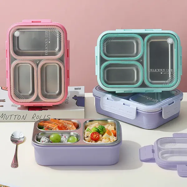 Leakproof_620ml_Bento_Lunch_Box_-_Pink_|_3-Compartment_BPA-Free_&_Insulated_Stainless_Steel_Tiffin_for_Kids_&_Adults