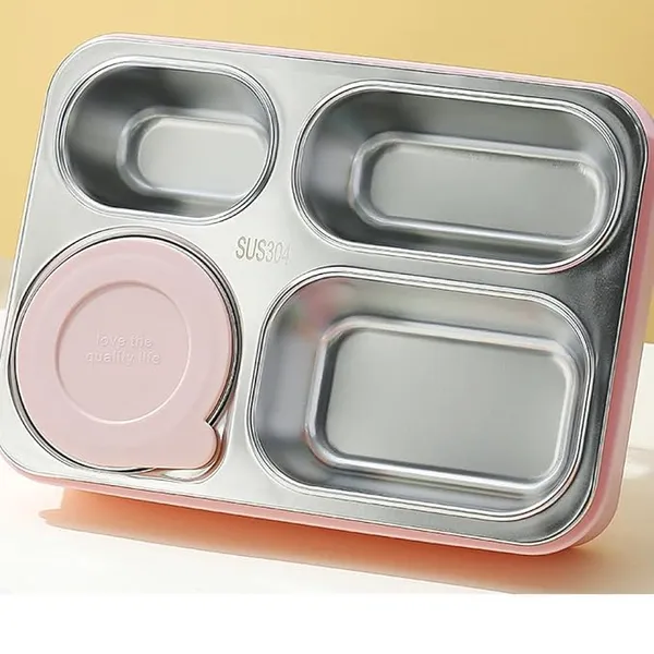 Green_4_Compartment_Stainless_Steel_Lunch_Box_|_Leak-Proof_Tiffin_Box_for_School_Kids_&_Adults