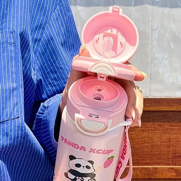 Panda_Stainless_Steel_Water_Bottle_550ML_|_SUS_304_Double_Wall_Insulated_with_Dual_Lids_&_Carry_Tag_|_Hot_&_Cold_Cartoon_Flask_for_Kids