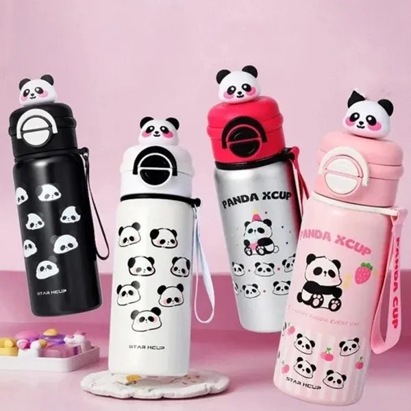 Panda_Stainless_Steel_Water_Bottle_550ML_|_SUS_304_Double_Wall_Insulated_with_Dual_Lids_&_Carry_Tag_|_Hot_&_Cold_Cartoon_Flask_for_Kids