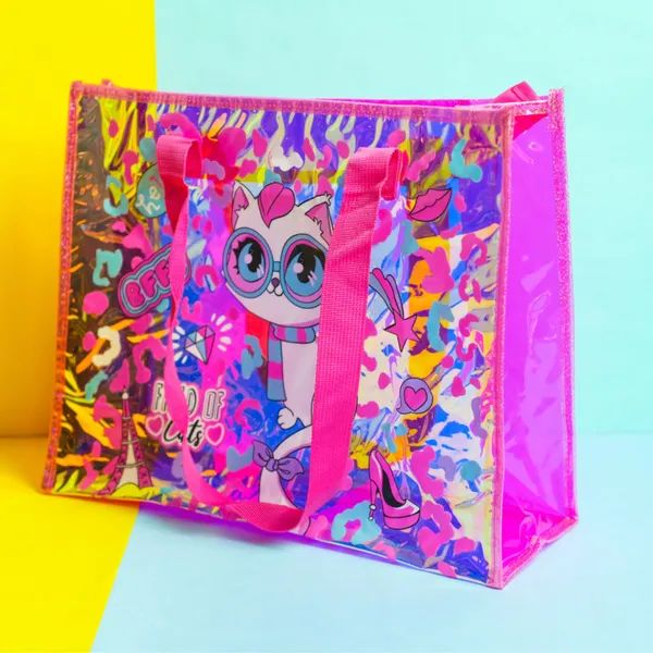 Pink_Holographic_Transparent_Tote_Bag_For_Women