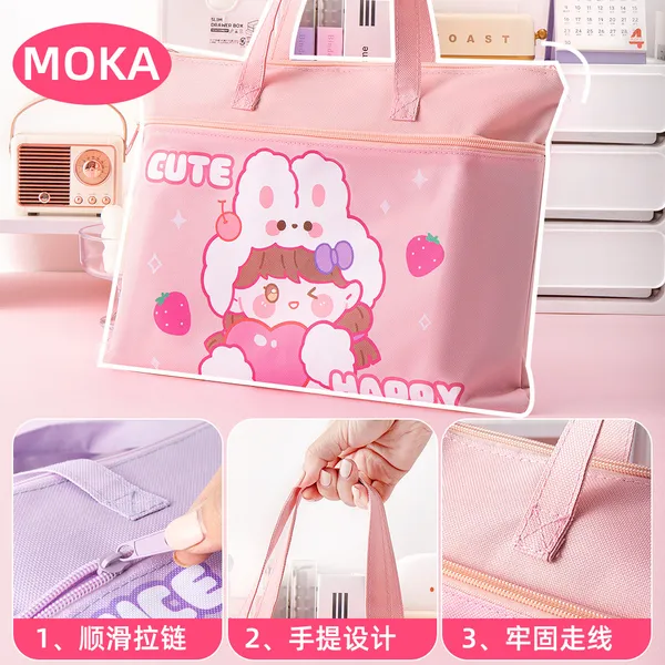 Pink_Cartoonistic_Carry_Bag_With_Zip_Lock