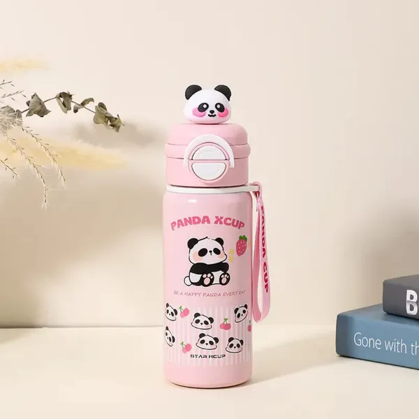 Panda_Stainless_Steel_Water_Bottle_550ML_|_SUS_304_Double_Wall_Insulated_with_Dual_Lids_&_Carry_Tag_|_Hot_&_Cold_Cartoon_Flask_for_Kids