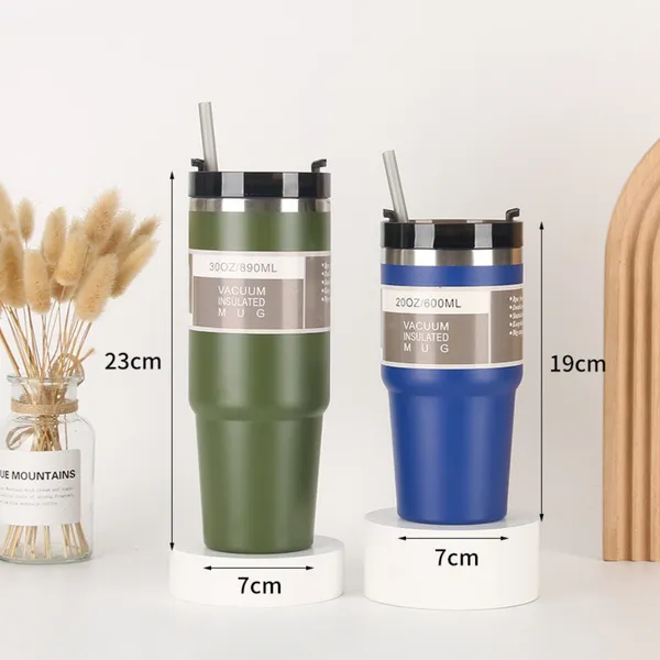 890ML_Double_Layer_Vacuum_Flask_Thermos_|_Large_Capacity_304_Stainless_Steel_Cup_with_Straw_|_Leakproof_Car_Cup_Water_Bottle