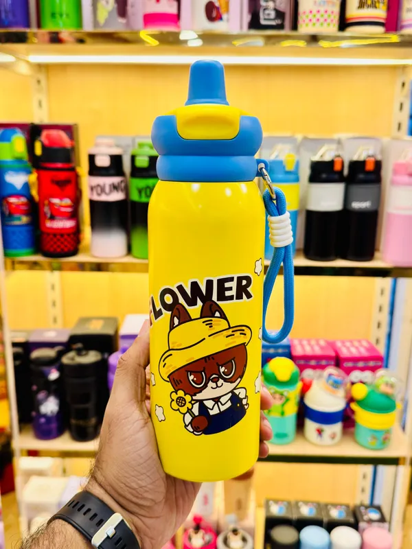 POP_MART_Lucky_Cat_Insulated_Steel_Bottle_700ML_Yellow_|_SUS_316_Dual_Mouth_Hot_&_Cold_Flask