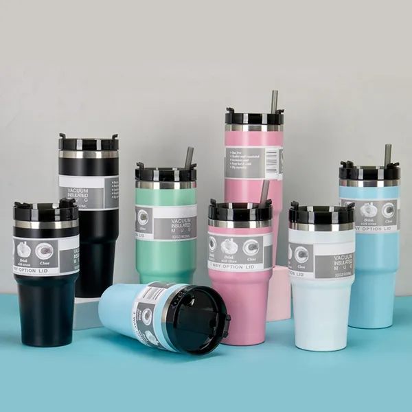 890ML_Double_Layer_Vacuum_Flask_Thermos_|_Large_Capacity_304_Stainless_Steel_Cup_with_Straw_|_Leakproof_Car_Cup_Water_Bottle