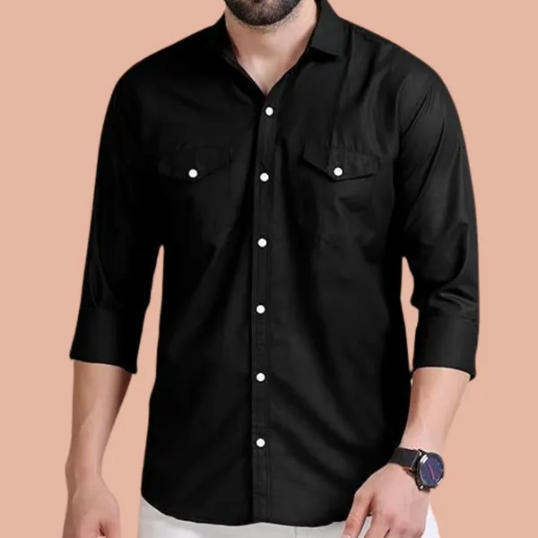 Rebelify_Men's_Cotton_Blend_Regular_Relaxed_Fit_Dual_Pocket_and_Button_Down_Long_Sleeve_Collared_Neck_S_to_XL_Size_Shirt._(2_Pocket_$Parent)