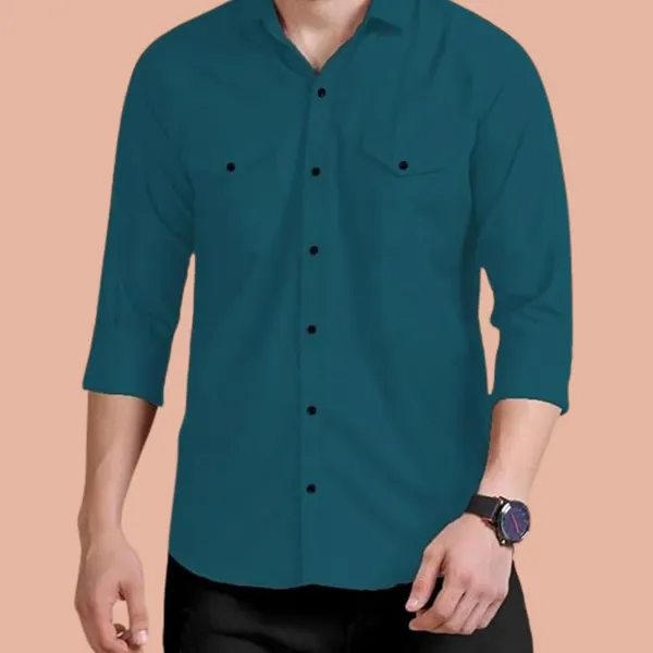 Rebelify_Men's_Cotton_Blend_Shirt_with_Pockets_Full_Sleeves_Collared_Neck_Solid_Pattern_Botton_Down_Closure_Regular_Fit_and_Standard_Length_Dark_Blue