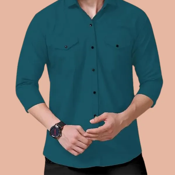 Rebelify_Men's_Cotton_Blend_Shirt_with_Pockets_Full_Sleeves_Collared_Neck_Solid_Pattern_Botton_Down_Closure_Regular_Fit_and_Standard_Length_Dark_Blue