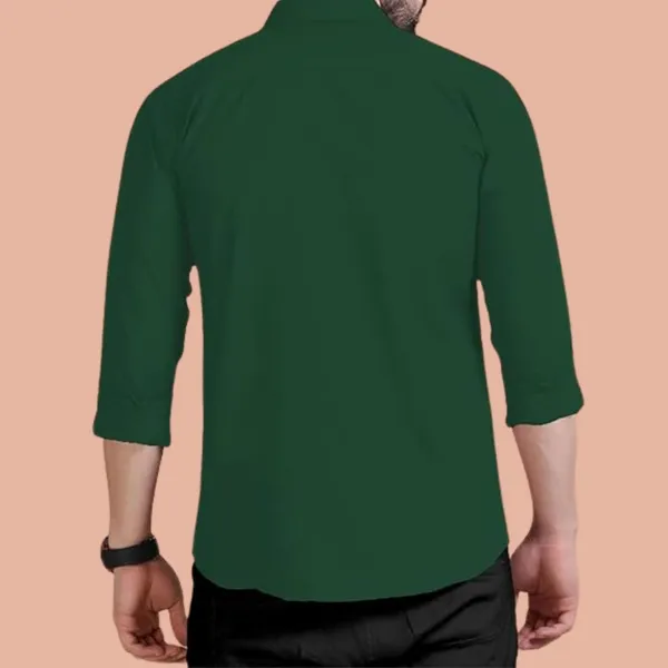 Rebelify_Men's_Cotton_Blend_Green_Regular_Relaxed_Fit_Dual_Pocket_and_Button_Down_Long_Sleeve_Collared_Neck_XL_Size_Shirt._(2_Pocket_Green_Shirt_(XL))