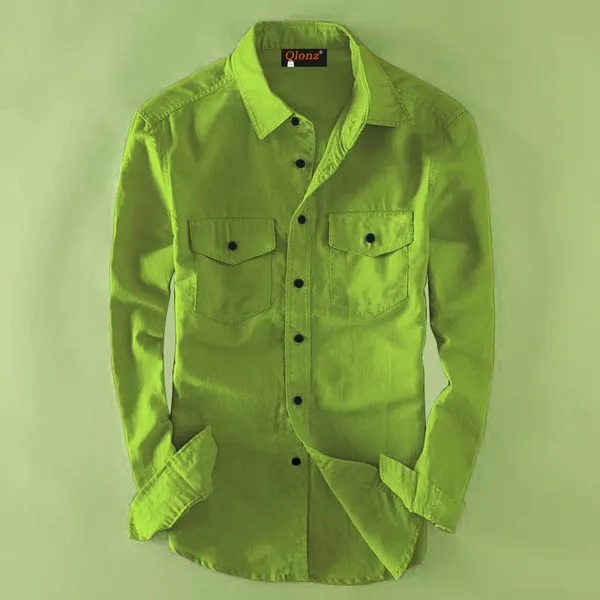 Rebelify_Men's_Cotton_Blend_Pista_Regular_Relaxed_Fit_Dual_Pocket_and_Button_Down_Long_Sleeve_Collared_Neck_XL_Size_Shirt._(2_Pocket_Pista_Shirt_(XL))